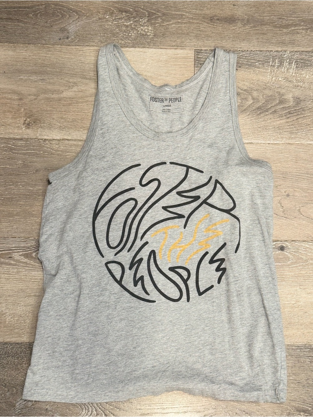 Foster The People 2014 concert Grey Graphic Tank Top (Size L) 1186